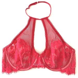 NWT* FLORAL/FISHNET Dream Angels Unlined DEMI BRA